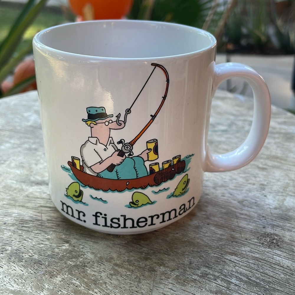 Mr fishermen vintage fishing coffee mug